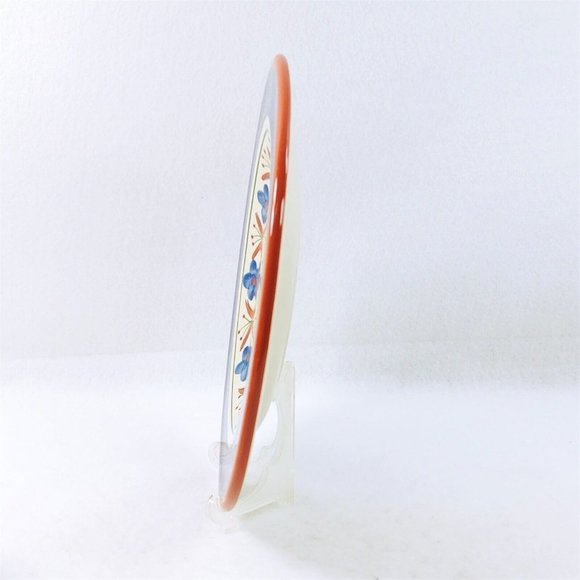 Giftcraft Mexican Sunrise Platter 11 1/2" Blue Band Flowers 2003 - Picture 4 of 6